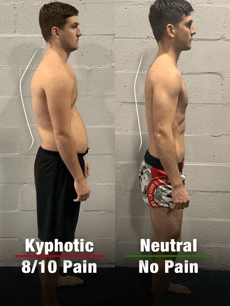 Brian, 26: posture before and after the program